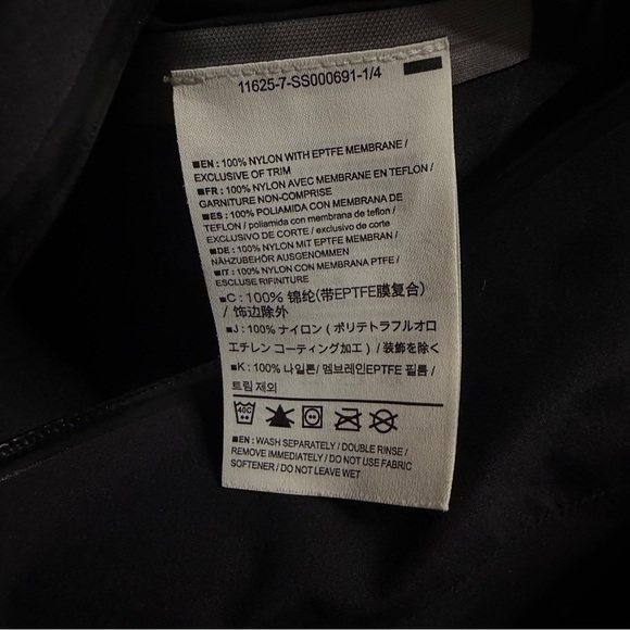 Arcteryx Zeta AR Full Zip Gore-Tex Waterproof Shell Jacket Mens Large Black 2018 - Picture 10 of 16